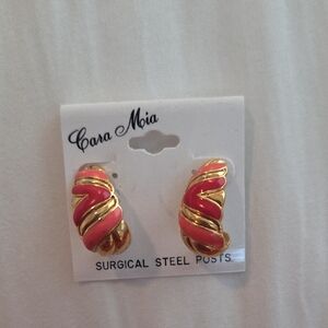 Cara & Mia Vintage Pink and Gold Earrings